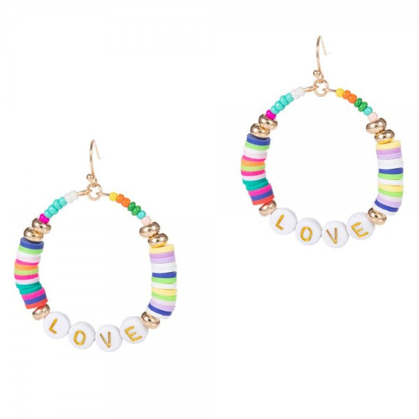 MESSAGE EARRINGS 'LOVE' - MULTI