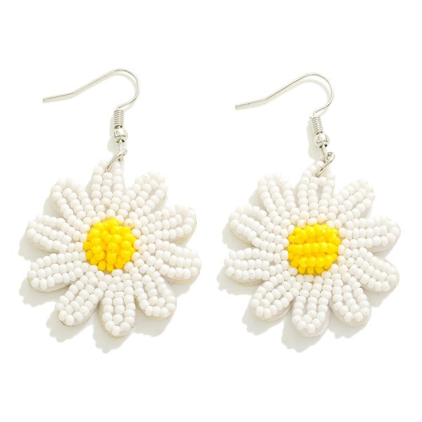 SEA A BEADED EARRINGS- WHITE