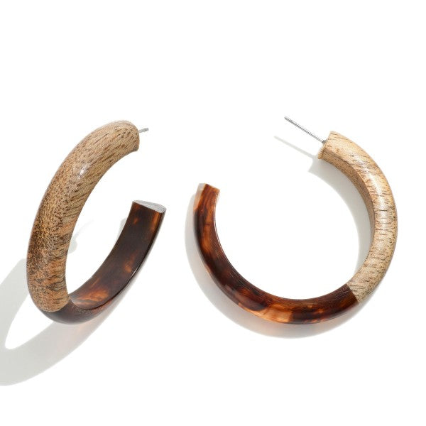 HOOP THE HOOPS EARRINGS - WOOD/RESIN