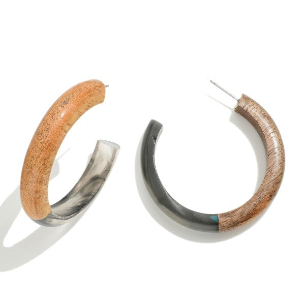 HOOP THE HOOPS EARRINGS - WOOD/RESIN