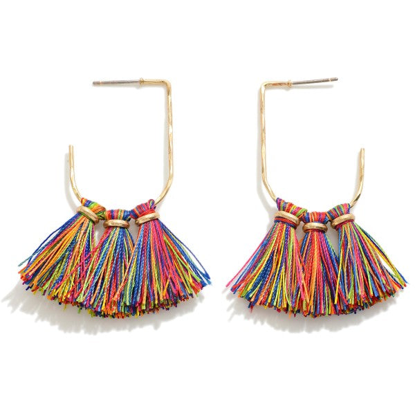 TASSEL DROP EARRINGS - MULTI