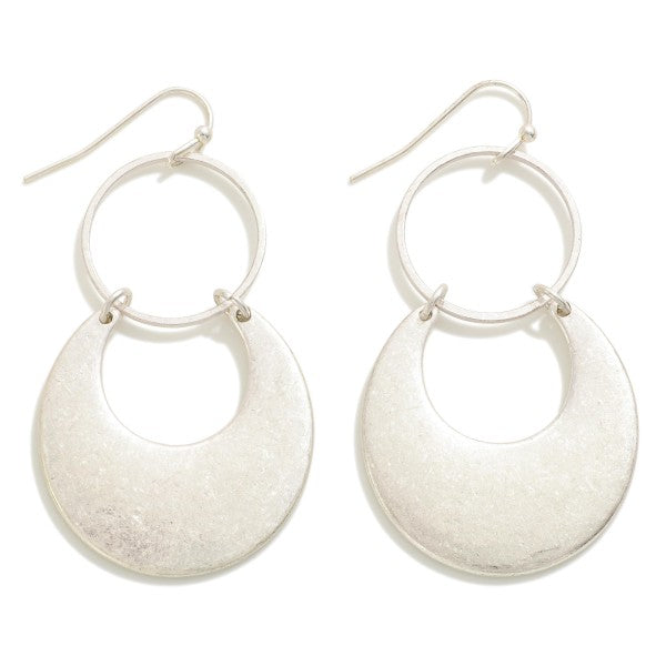 BRUSHED SILVER DROP EARRING - SILVER