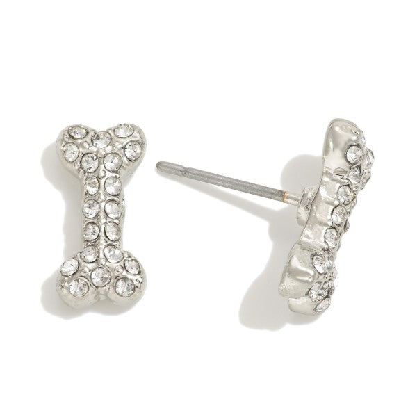 PAW-FERCT DOGGIE BONE EARRINGS - SILVER