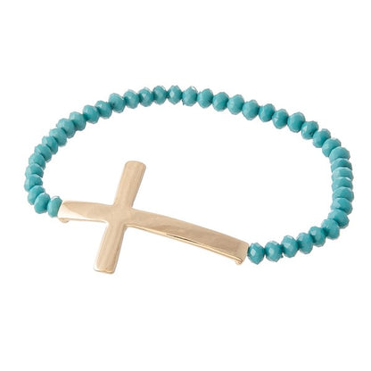 Cross Beaded Bracelets - Crystaled