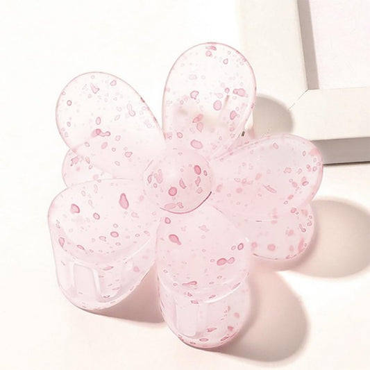 SPLATTERED FLOWER HAIR CLIP - PINK