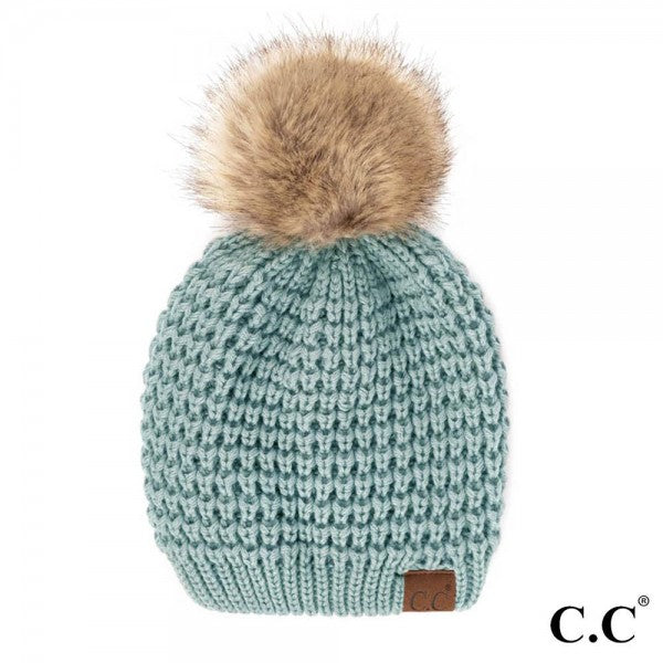 C.C FUR POM BEANIE - WINTER MINT