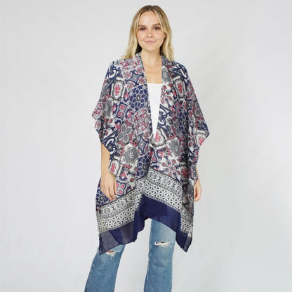 TILED UP KIMONO - NAVY