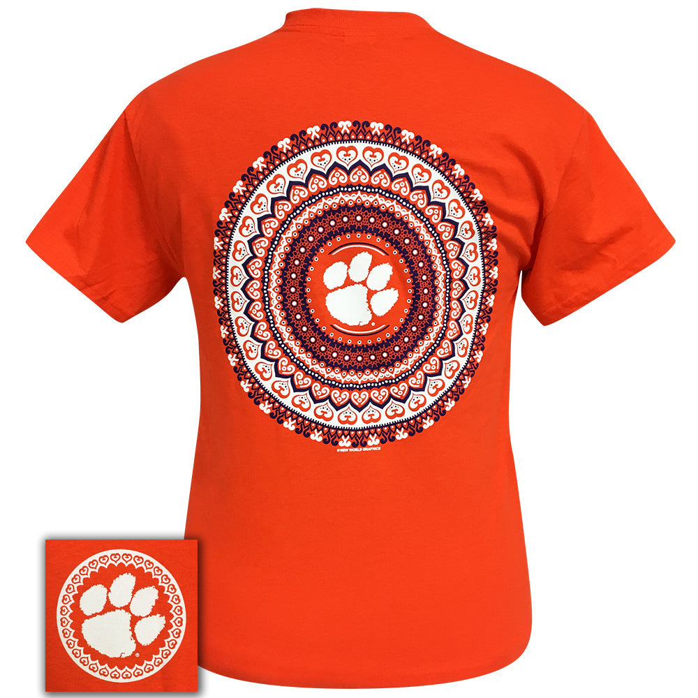 MANDALA STYLE CLEMSON TEE - ORANGE