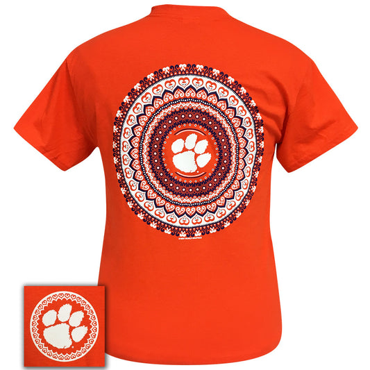 MANDALA STYLE CLEMSON TEE - ORANGE