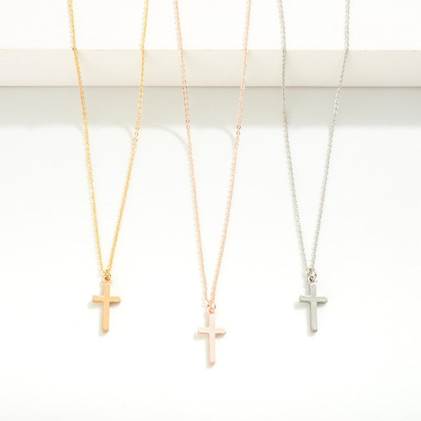 CROSS MY HEART NECKLACES - SILVER/GOLD/ROSE GOLD