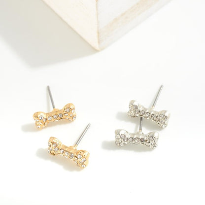 PAW-FERCT DOGGIE BONE EARRINGS - SILVER