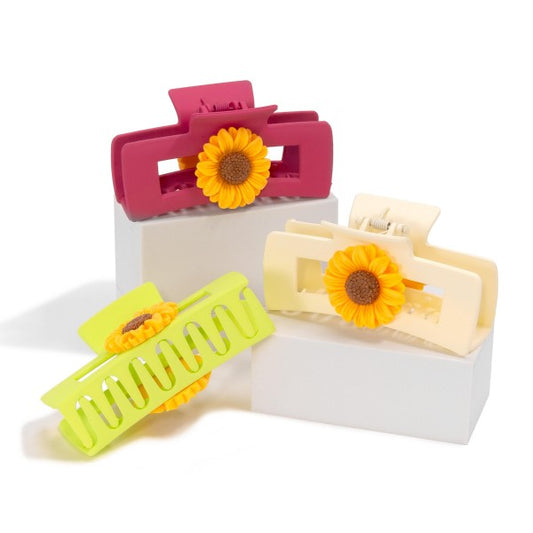 ON THE BRIGHT SIDE SUNFLOWER HAIR-CLIP - WHITE or FUCHSIA