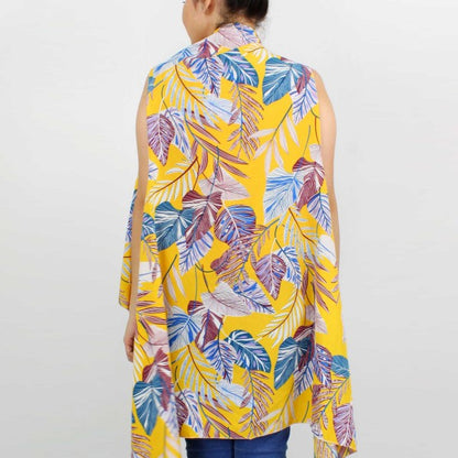 NOT YOUR AVERAGE KIMONO VEST - YELLOW/MULTI